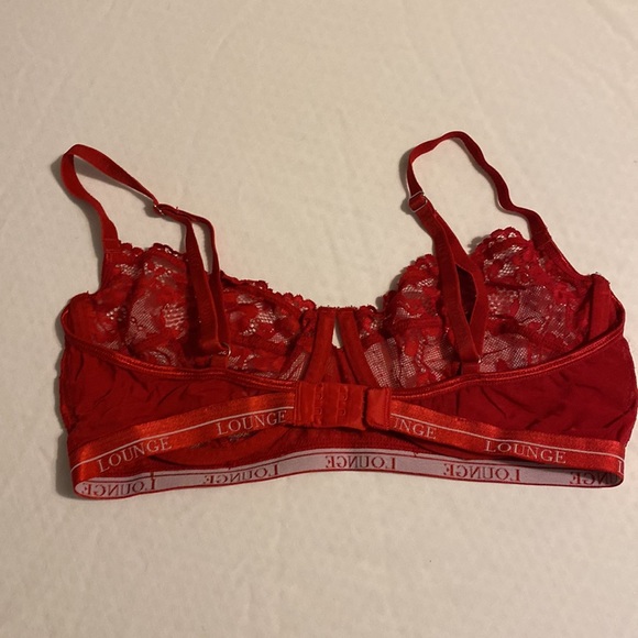 Red Balconette Lounge Bra - Picture 2 of 4